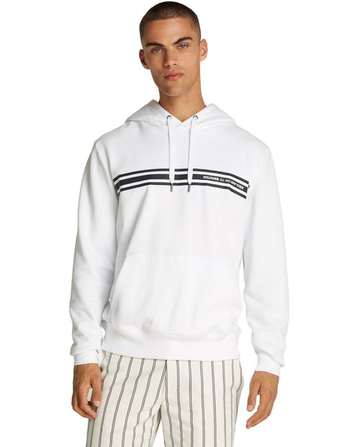 Hoodie Hombre Central Chest Stripe con capucha Tommy Hilfiger de hombre de color White