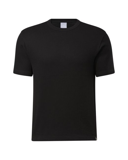 Reebok Black 's Classics Wardrobe Essentials Texture Tee T-shirt