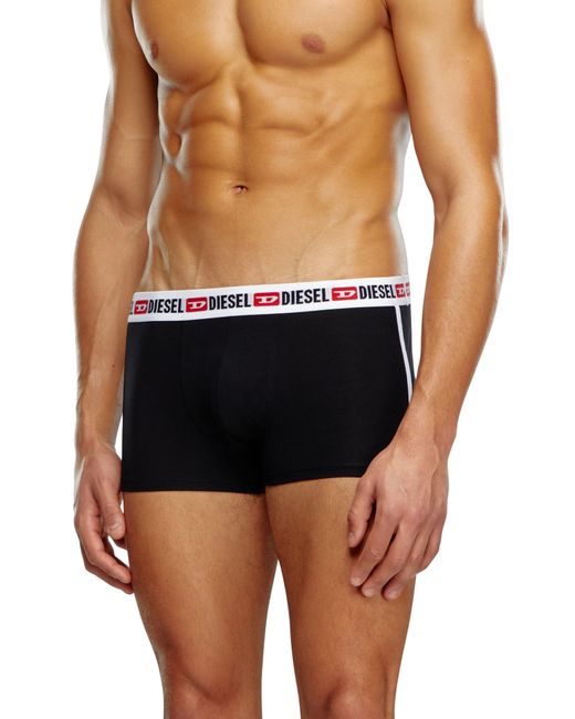 DIESEL Black Three-pack Boxer Briefs With Side Band for men