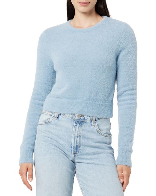 The Drop Juliana Cropped Eyelash Sweater in Blue | Lyst