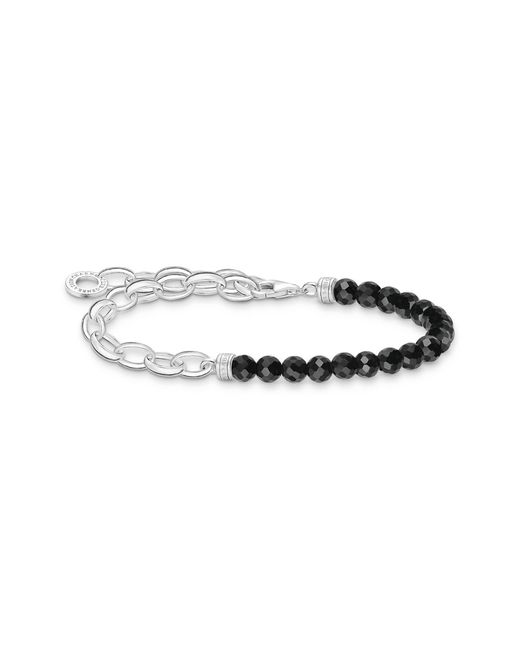 Thomas Sabo Metallic Bracelet With Black Pearls 925 Sterling Silver A2098-130-11