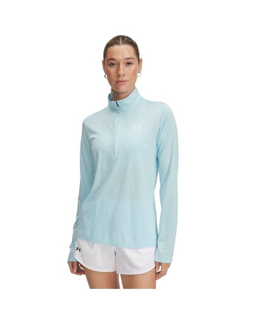 Under Armour Blue S Tech Half Zip Top Stream/white 12