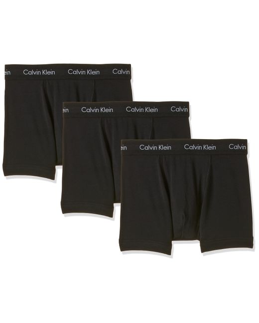 Calvin Klein 3er Pack Boxershorts Trunks Baumwolle mit Stretch in Black für Herren