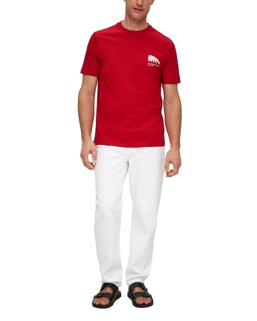 S.oliver T-Shirt Kurzarm,S,Rot in Red für Herren