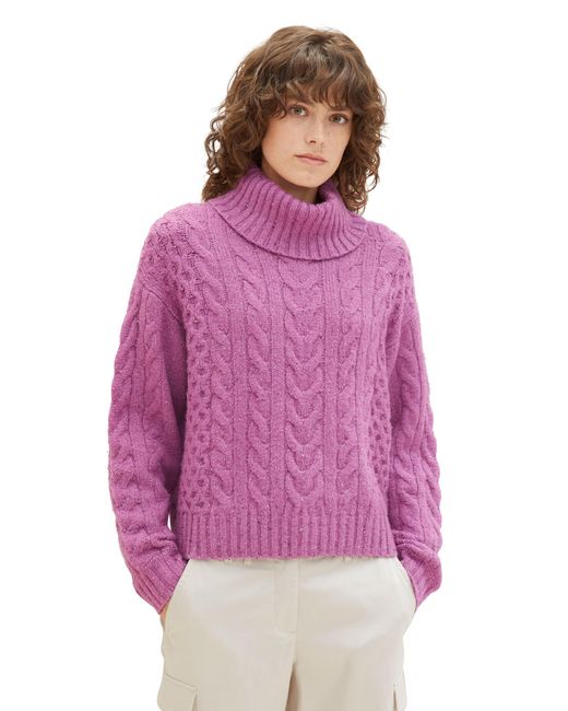 Tom Tailor Pink Strickpullover mit Struktur