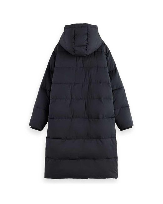 Scotch & Soda Blue Water Repellent Longer Length Buffer Coat Quilted