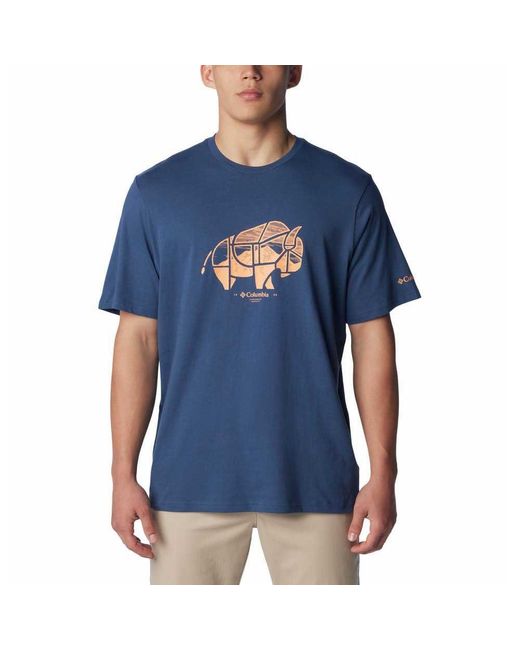 Columbia Rockaway Rivertm Short Sleeve T-shirt S Blue for men