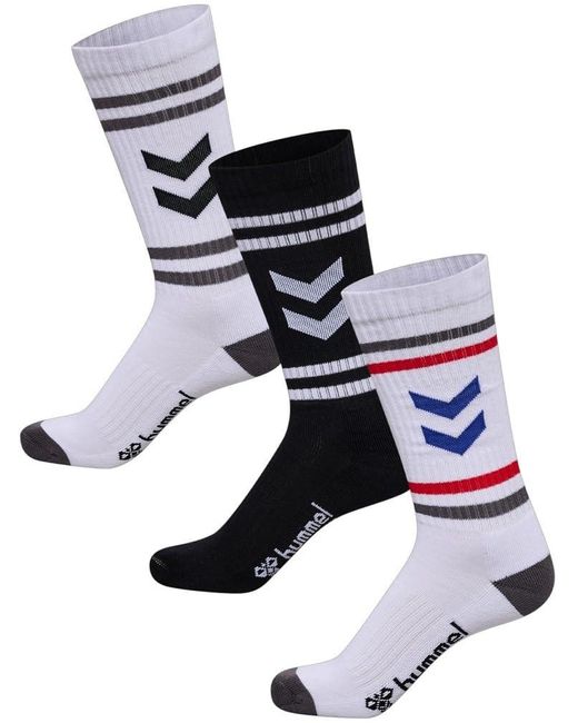 Hummel Black 3er Pack Socks Chevron High Retro Sportsocken Socken Handballsocken schwarz/weiß 225373-7995