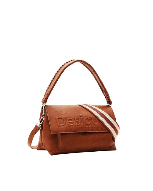 Desigual Brown Half Logo 24 Ven Accessories Pu Across Body Bag