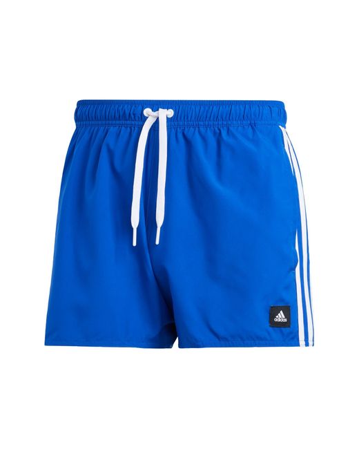 Adidas Blue 3-stripes Clx Length Swim Shorts Trunks for men