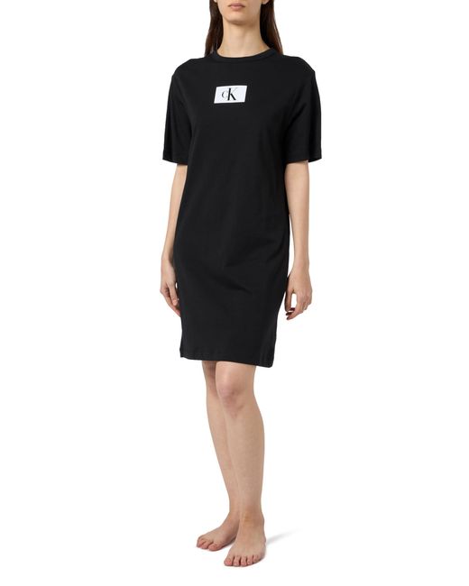 Calvin Klein S/s Slaapshirt in het Black