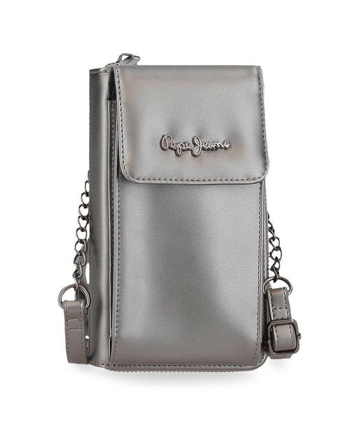 Pepe Jeans Robijn Schoudertas Klein Grijs 11 X 20 X 4 Cm Polyester En Pu By Joumma Bags in het Gray