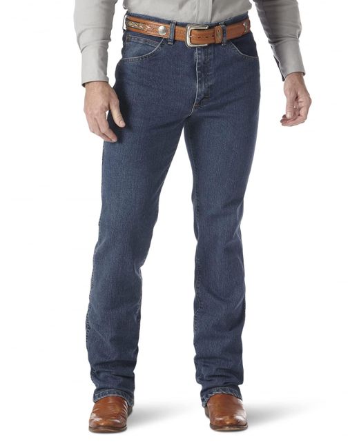 Wrangler Blue Mens Premium Performance Cowboy Cut Comfort Wicking Slim Fit Jeans for men