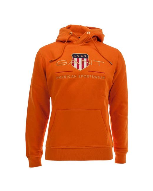 Gant Archive Shield Hoodie Kapuzenpullover in Orange für Herren