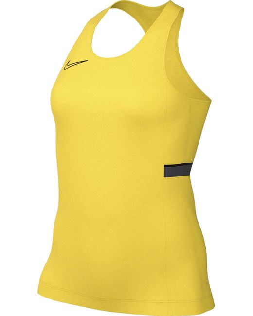 Nike Dri-fit Academy Mouwloze Voetbaltop Voor in het Yellow