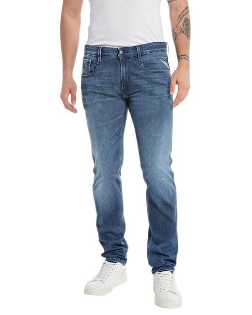 Replay Blue Jeans Anbass Slim-Fit mit Super Stretch