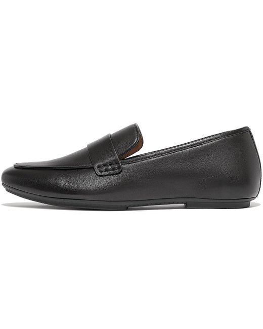 Fitflop Black Delicato Soft Leather Loafers Flat Shoes 6 M (B)