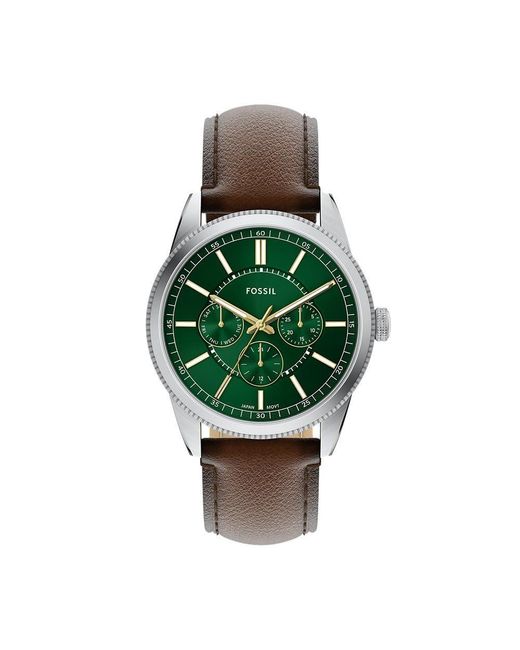 Orologio Analogico al Quarzo Uomo con Cinturino in Pelle FS6137 di Fossil in Green da Uomo