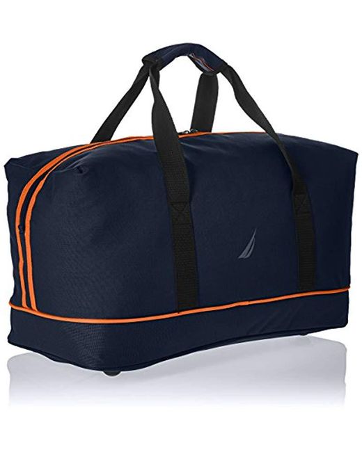 Travel Carry Duffle Bag in Navy/Orange 
