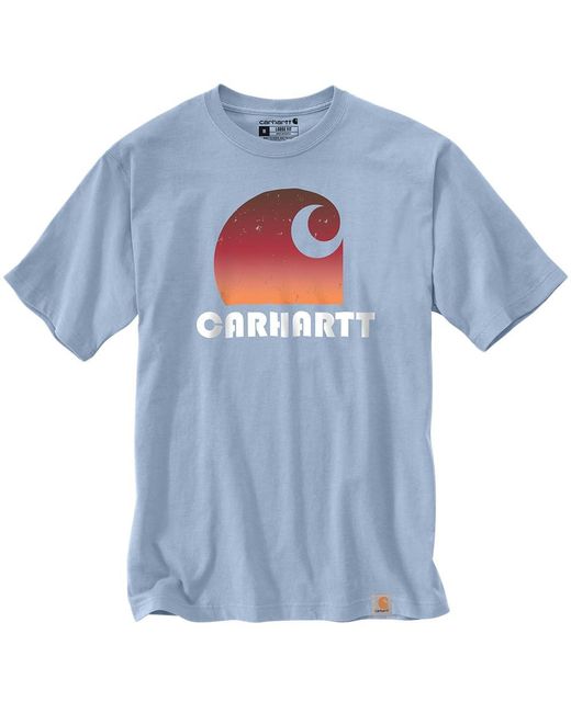 Carhartt Blue Loose Fit Heavyweight Short-sleeve C Graphic T-shirt for men