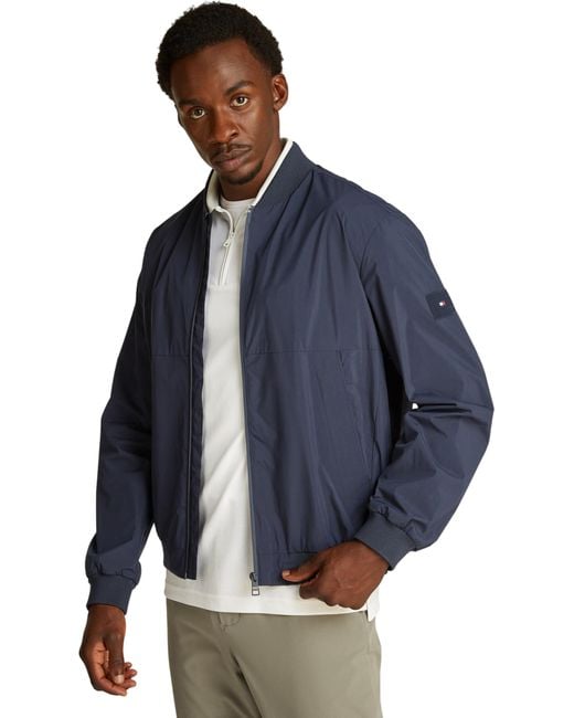 Cazadora bomber Hombre Branded con cuello tipo béisbol Tommy Hilfiger de hombre de color Blue