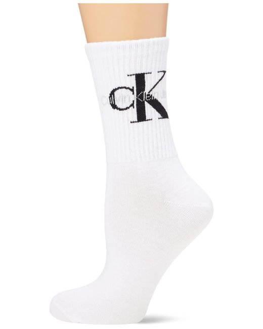 Calvin Klein Black Socks CKJ 4P Monogram TIN GIFTBOX Crew Sock