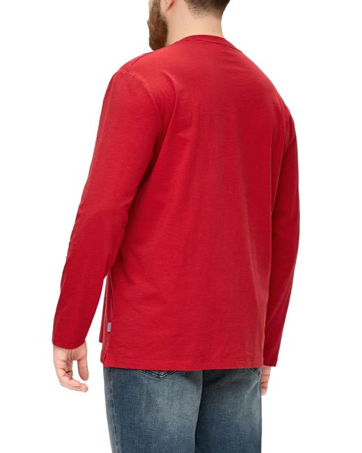 S.oliver Big Size Langarmshirt mit Flammgarnstruktur in Red für Herren