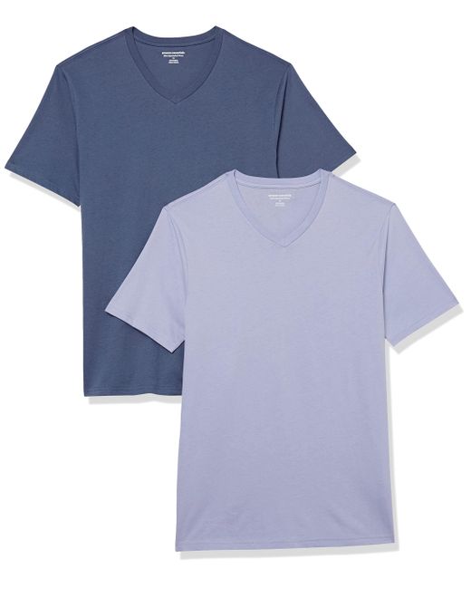 Amazon Essentials Slim-fit T-shirt Met Korte Mouwen En V-hals in het Blue voor heren