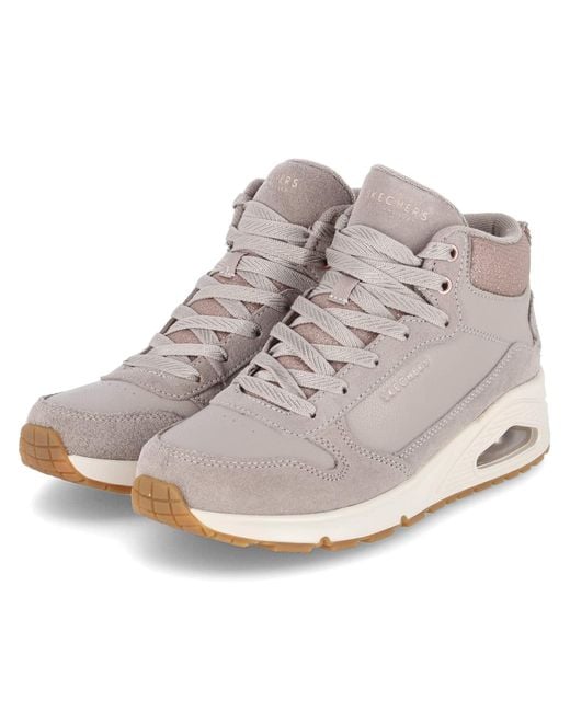 Stivali stringati in pelle e sintetico da di Skechers in Metallic