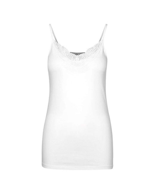 Vero Moda White Vminge Lace Singlet Noos