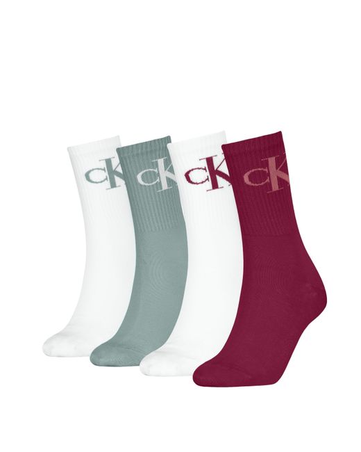 Monogram Sock Calzini Crew di Calvin Klein in Blue