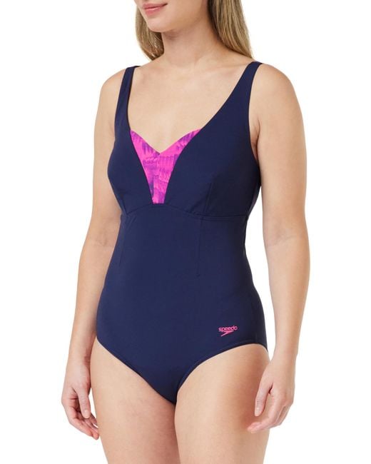Speedo Blue Shaping Printed Opusgem Dd+ 1 Piece Swimsuit | Shapewear | Beach And Holiday Swimwear