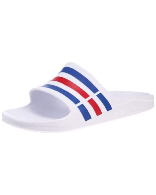 adidas Duramo Slide, 's Open Toe Sandals, White (white/true Blue/red), 11  Uk (46 Eu) for Men | Lyst UK