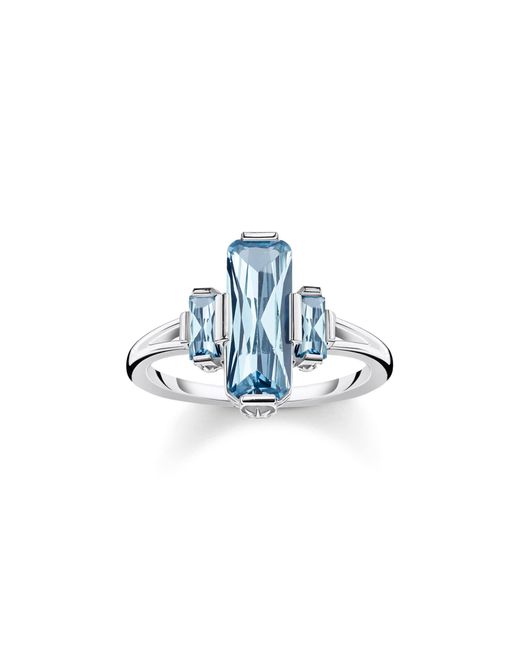 Thomas Sabo Blue Silberring Große Blaue Steine TR2267-009-1