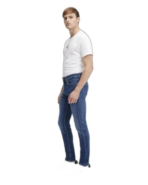 Calvin Klein Blue Pants Denim Dark for men