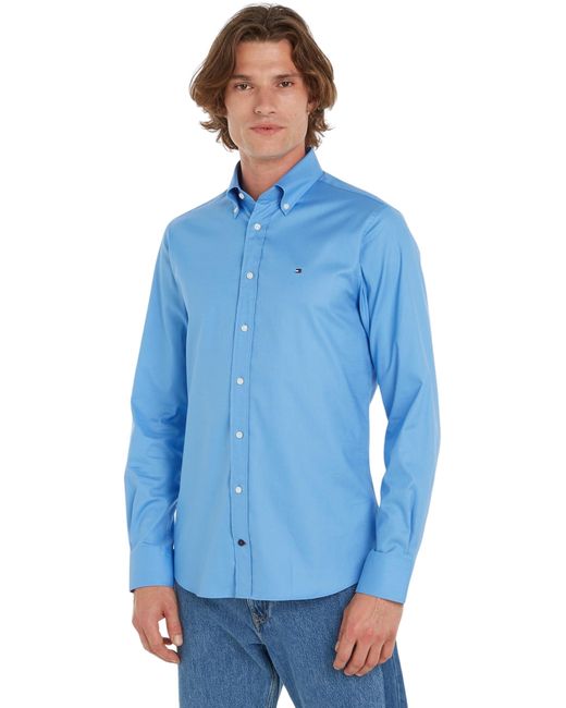 Tommy Hilfiger Blue Cl Flex Oxf Rf Shirt Dress Shirts for men