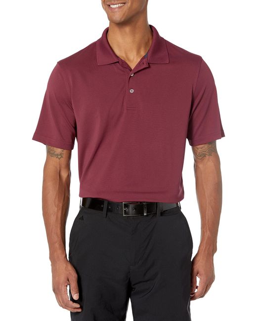 Amazon Essentials Red Regular-fit Quick-dry Golf Polo Shirt-discontinued Colours for men