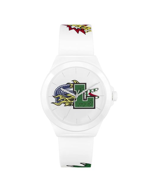 Lacoste White Neocroc Watch Collection: Playful Elegance With Colorful Graphics for men