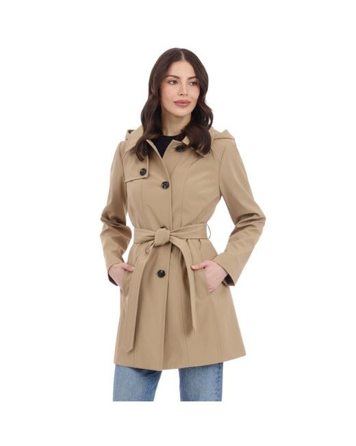 Michael Kors Women's Brown Trench Coat Style Raincoat With
