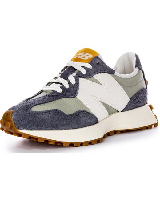 New Balance Blue 70s Heritage Oversized Logo Rn Suede Mesh Trainers