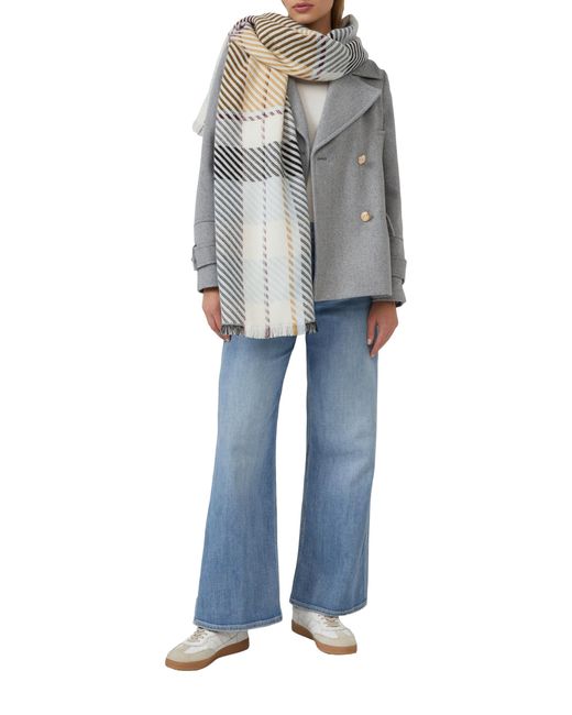 S.oliver Blue Karierter Maxi-Schal aus Twill