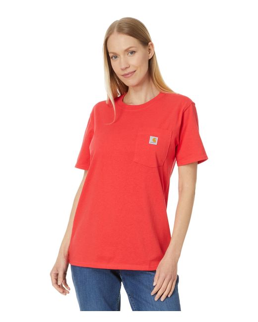 Carhartt Red Plus Size Loose Fit Heavyweight Short-sleeve Pocket T-shirt Closeout