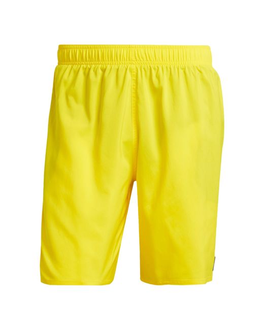 Solid CLX Classic-Length Swim Shorts Costume a Pantaloncino di Adidas in Yellow da Uomo