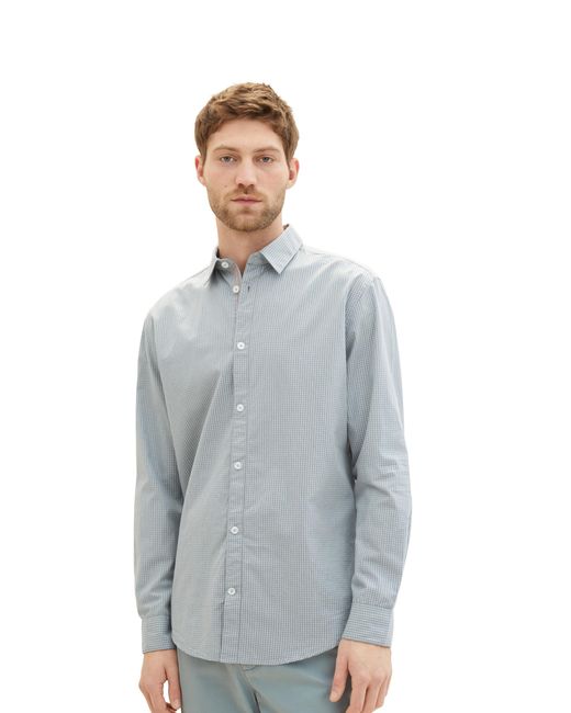 Tom Tailor Regular Fit Chambray Hemd aus Baumwolle in Blue für Herren