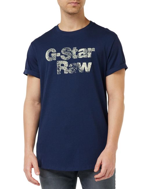 G-Star RAW Blue G-tar Painted Ah Hort Eeve T-hirt An for men