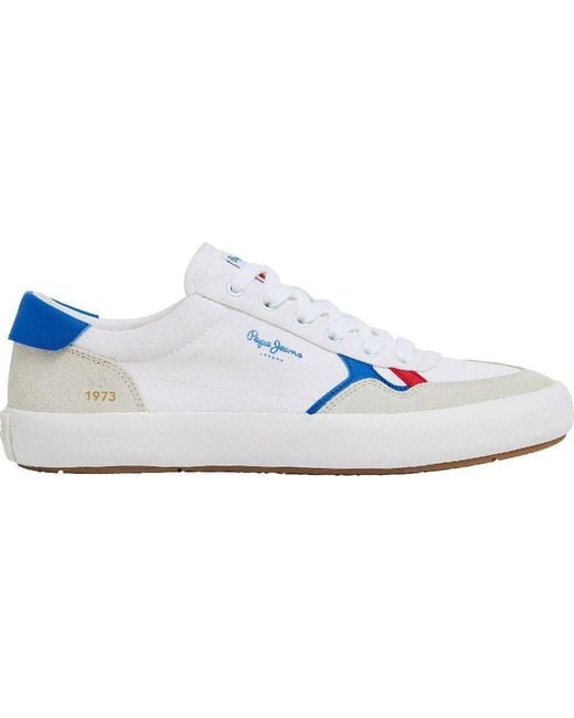 Zapatillas de Piel Travis Brit Blanco Roto Pepe Jeans de hombre de color White