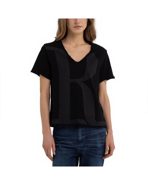 Replay Black W3781.000.23114p Short Sleeve T-shirt Woman