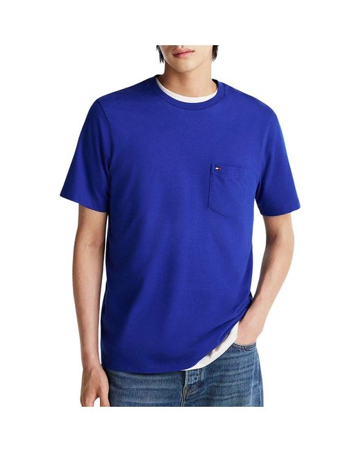 Tommy Hilfiger T-Shirt Kurzarm Essential mit Brusttasche in Blue für Herren