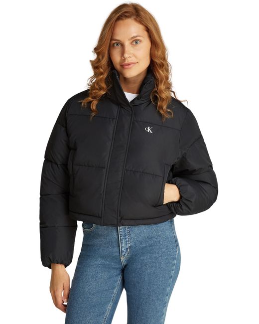 Calvin Klein Black Calvin Klein Pufferjacke Matte Puffer Cropped Fit