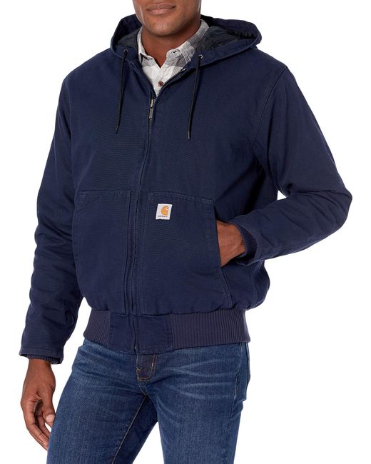 Carhartt Blue Loose Fit Washed Duck Insulated Active Jacket for men